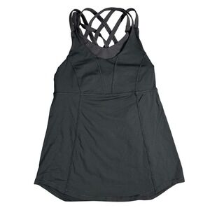 Lululemon Beat The Heat Tank Top Black Built-in Bra Size 4